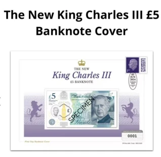 King Charles 2024 5 pound notes folder