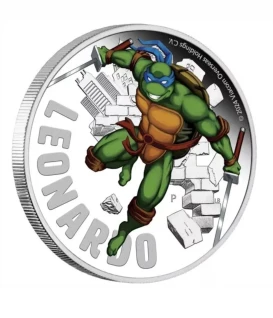 Teenage mutant ninja turtles 1oz colour silver coin Leonardo
