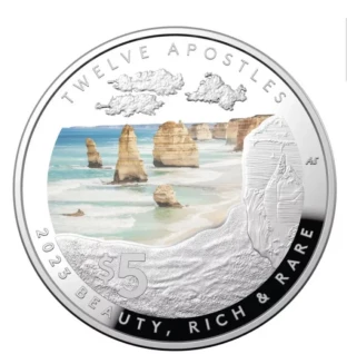 2023 Australian. Twelve apostles 1 Oz proof silver coin Beauty rich  rare series
