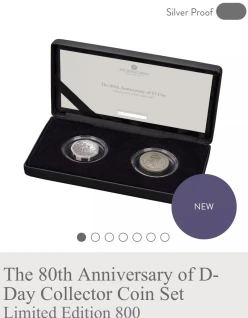 D-day silver coin set 80th anniversary limited 800 set only