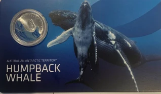 2023 50c Antarctic humpback whale coin card