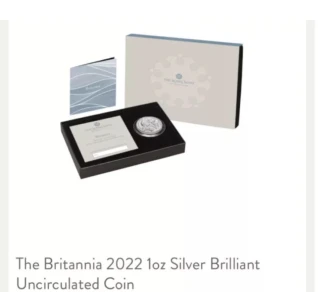 2022 Britannia 1oz silver fine proof coin with coa