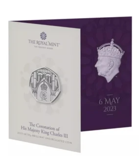 2023 uk 50 p coronation  of King Charles  highly sought after coin card first issue