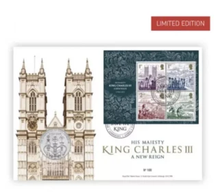 2023 coronation of King Charles stamp sheet/coin set