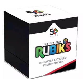 Rubik’s cube coin 50th anniversary 2024 2oz silver antique coin