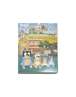 3pk Crown Bluey Frame Tray Kids/Children's  Puzzle Set 20x24cm 3yrs+