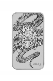 2025 Dragon 1oz Silver Rectangular Coin IN CAPSULE