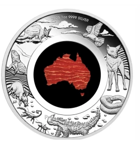 2025  Great Southern Land SILVER PROOF SNAKESKIN JASPER  1oz Silver Coin