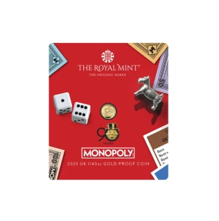 Monopoly 90th Anniversary 2025 Uk 1/40 gold proof coin