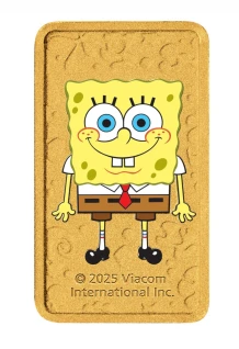 spongebob squarepants 1gm gold Bar  3000 Mintage Only  RARE ISSUE COLOUR