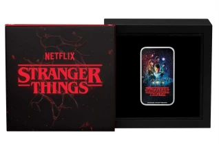 Stranger Things Season 1-Silver Coloured 1oz Bar  1500 Mintage Rare Issue