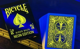Bicycle Neon Rider Back Yellow-Starburst Deck Playing Cards