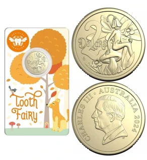 Australia 2024 Tooth Fairy $2 UNC Coin in Card