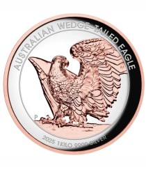 2025 Wegdetail eagle 1kilo silver proof coin High Relief Gilded Coin ROSE GOLD AUSTRALIAN RESIDENT ONLY