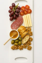 BLACK FRIDAY SALE - 2 Charcuterie Serving Boards 19" x 8 Snowflake White