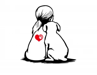 A Girl and Her Dog (Blond Version)