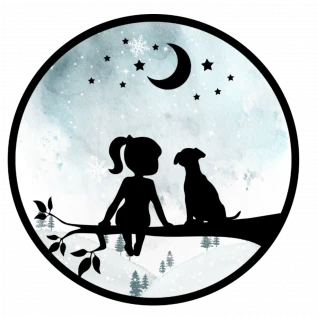 Wintry Dog Night Stickers
