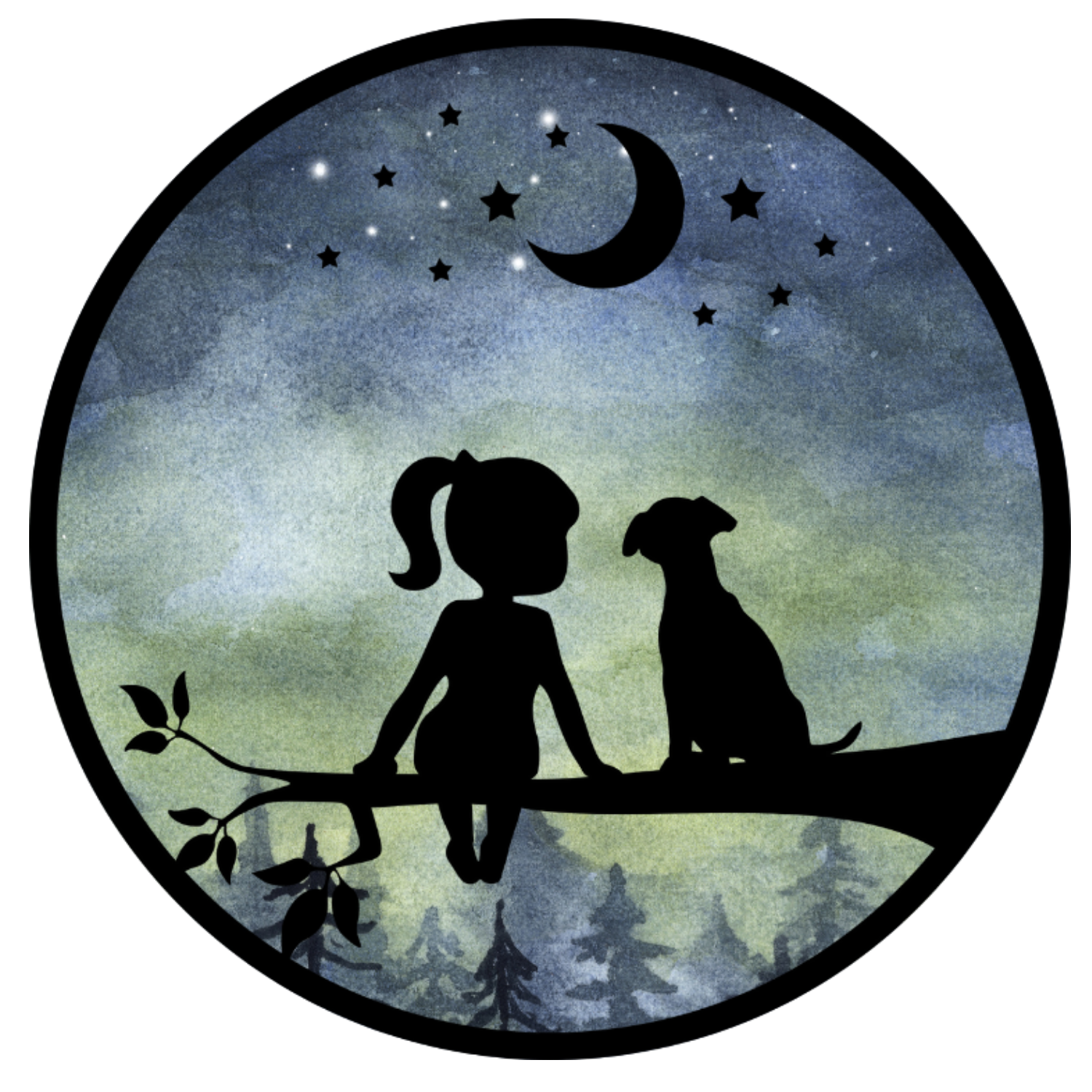 Starry Dog Night Sticker