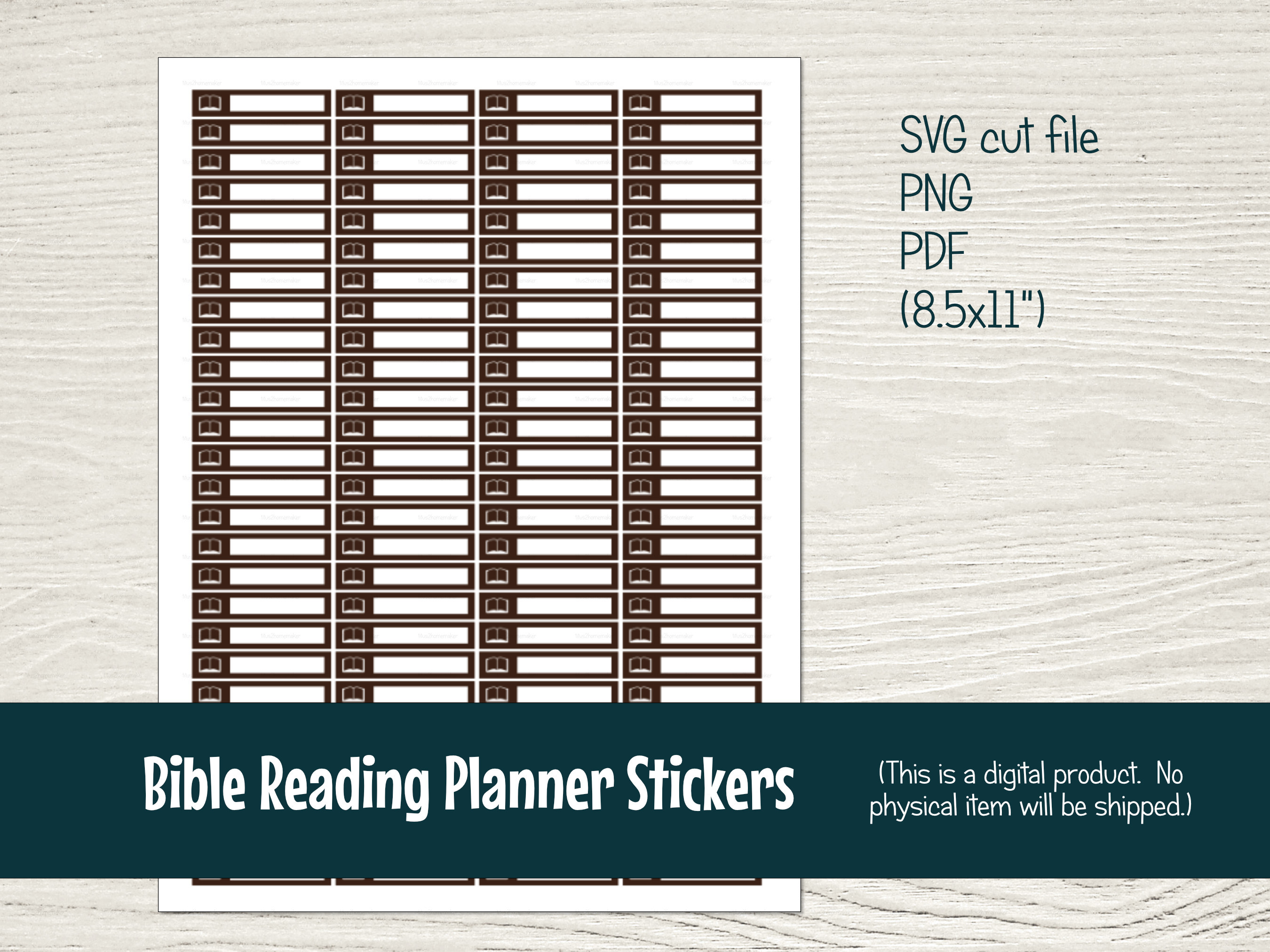 Printable Bible Reading Planner Stickers with Cut Files for Silhouette