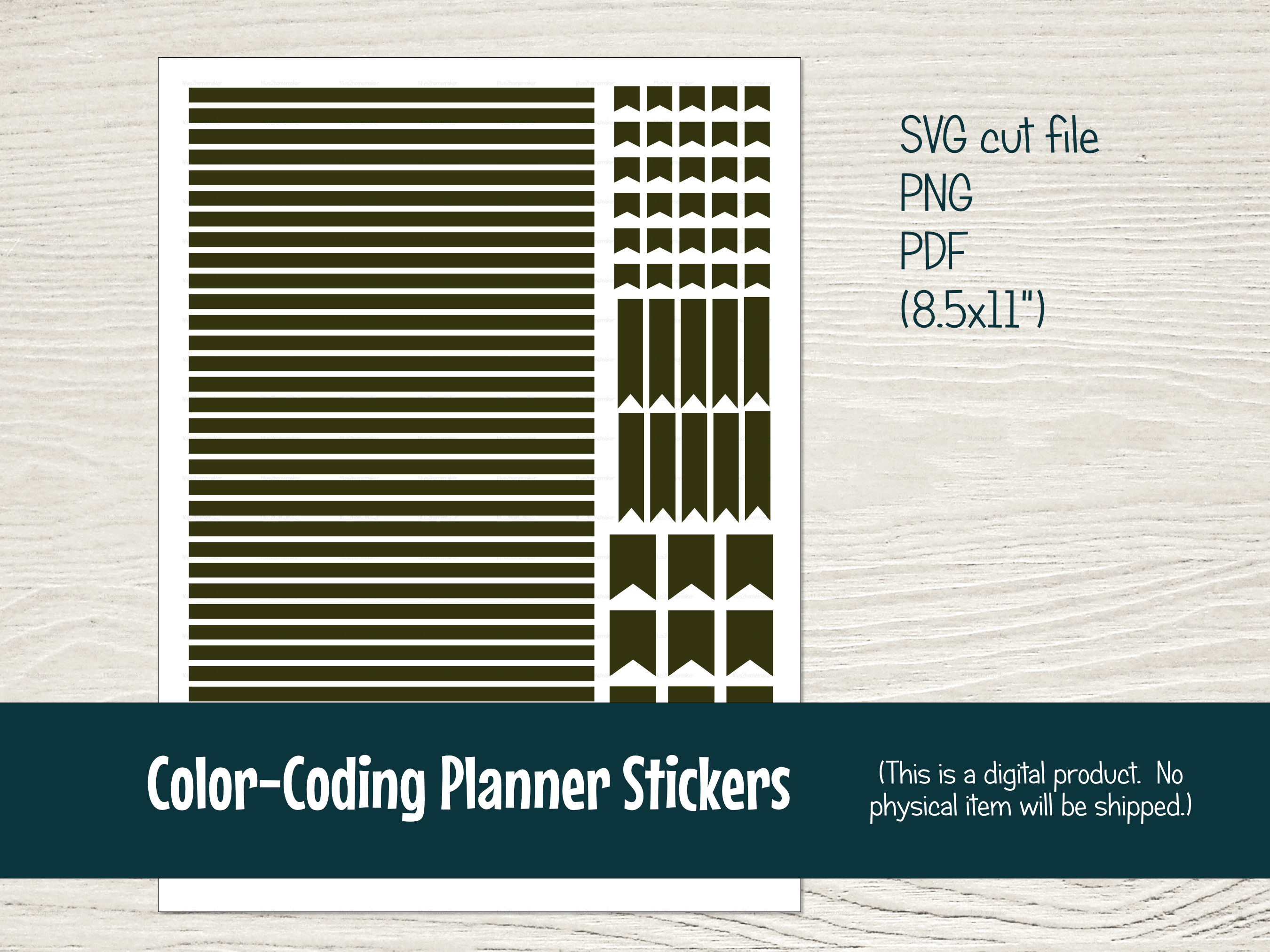 Printable Color-Coding Planner Stickers with Cut Files for Silhouette