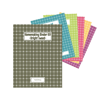 Homemaking Binder/Household Notebook Kit - Bright Tweed