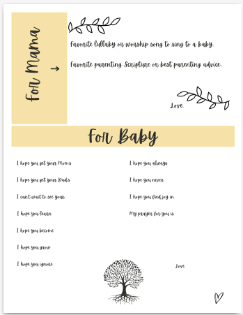Baby Shower Fill-in-the-Blank Pages