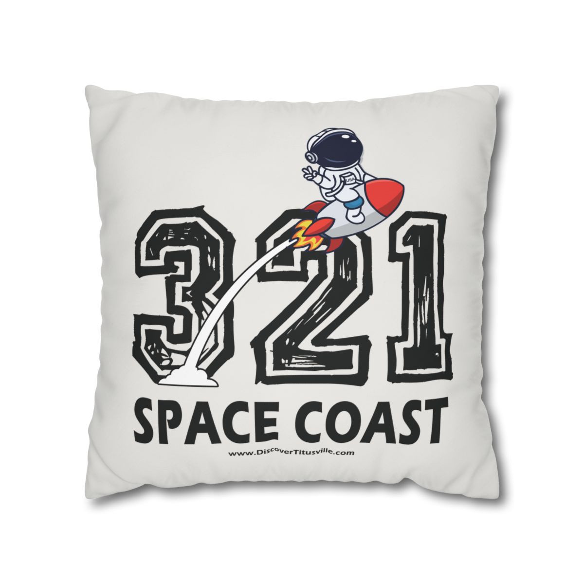 321 Space Coast Square Poly Canvas Pillowcase