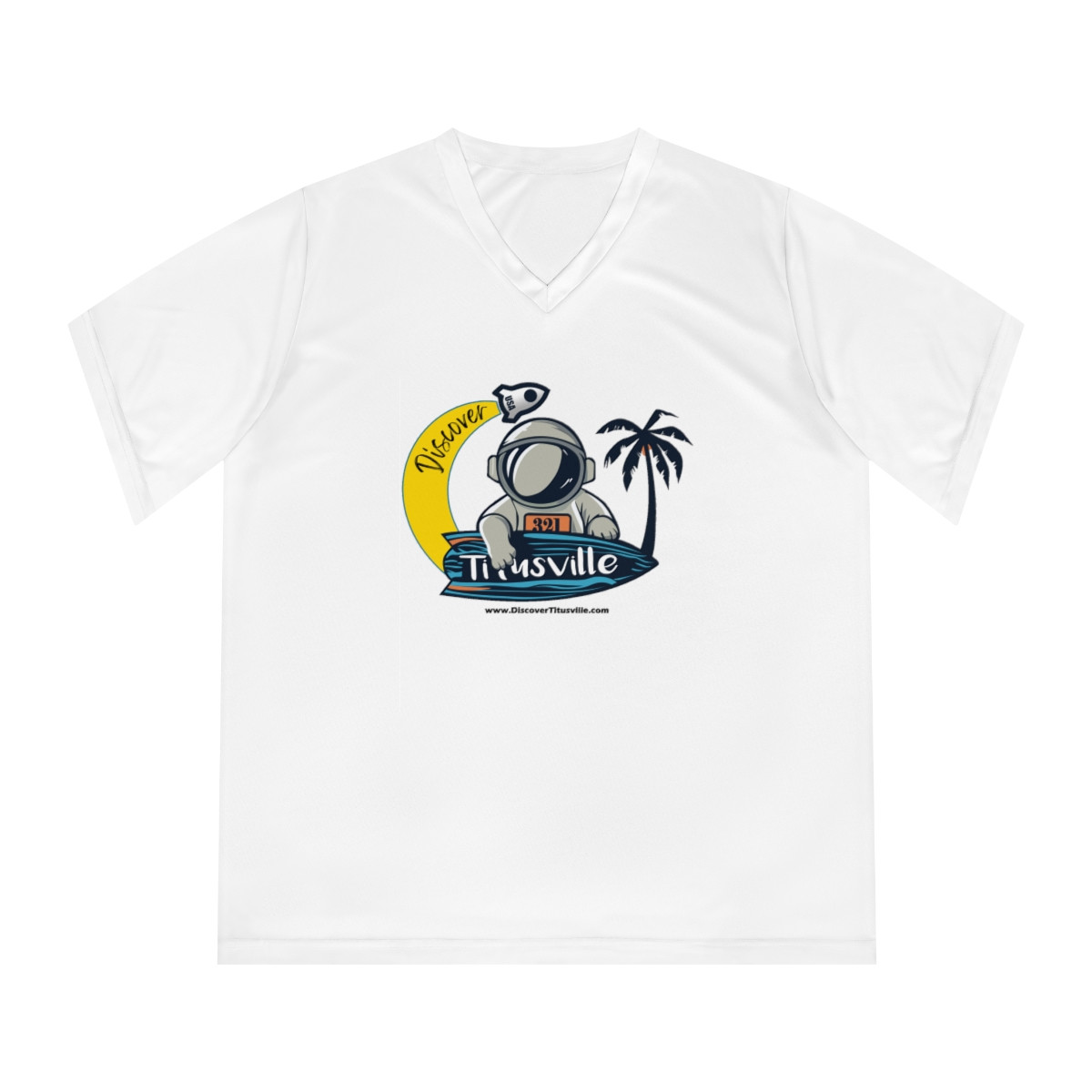 Astro Surfer Women's Performance V-Neck T-Shirt