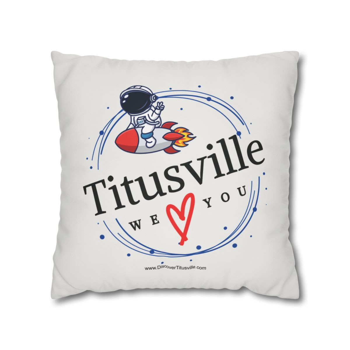 We ♥️ Titusville Square Poly Canvas Pillowcase