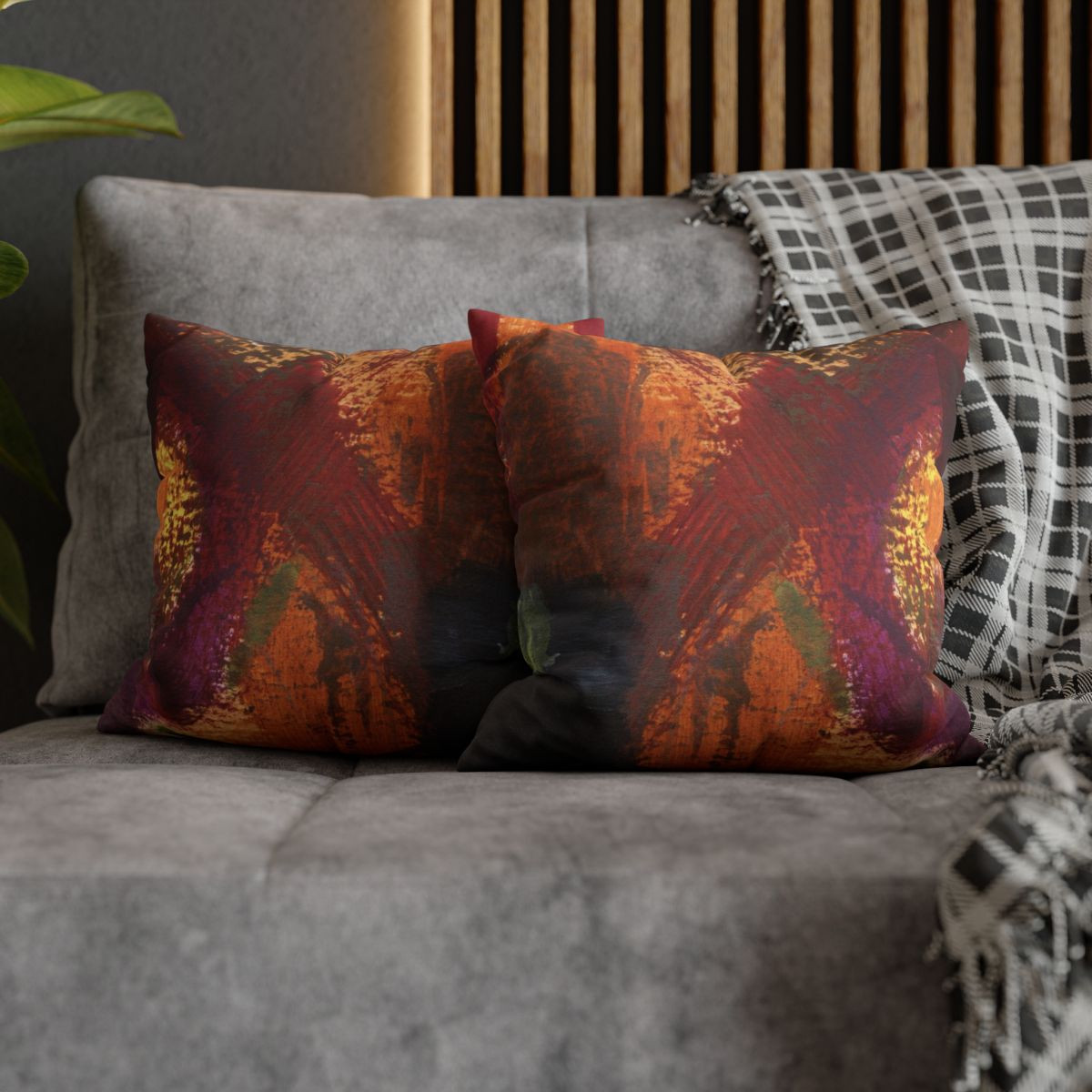 Abstract Art Square Pillowcase - Vibrant Colorful Design for Home Decor