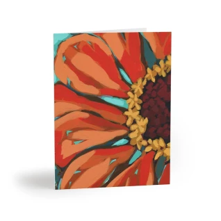 Orange Zinnia Note Cards - (8, 16, 24 pcs)