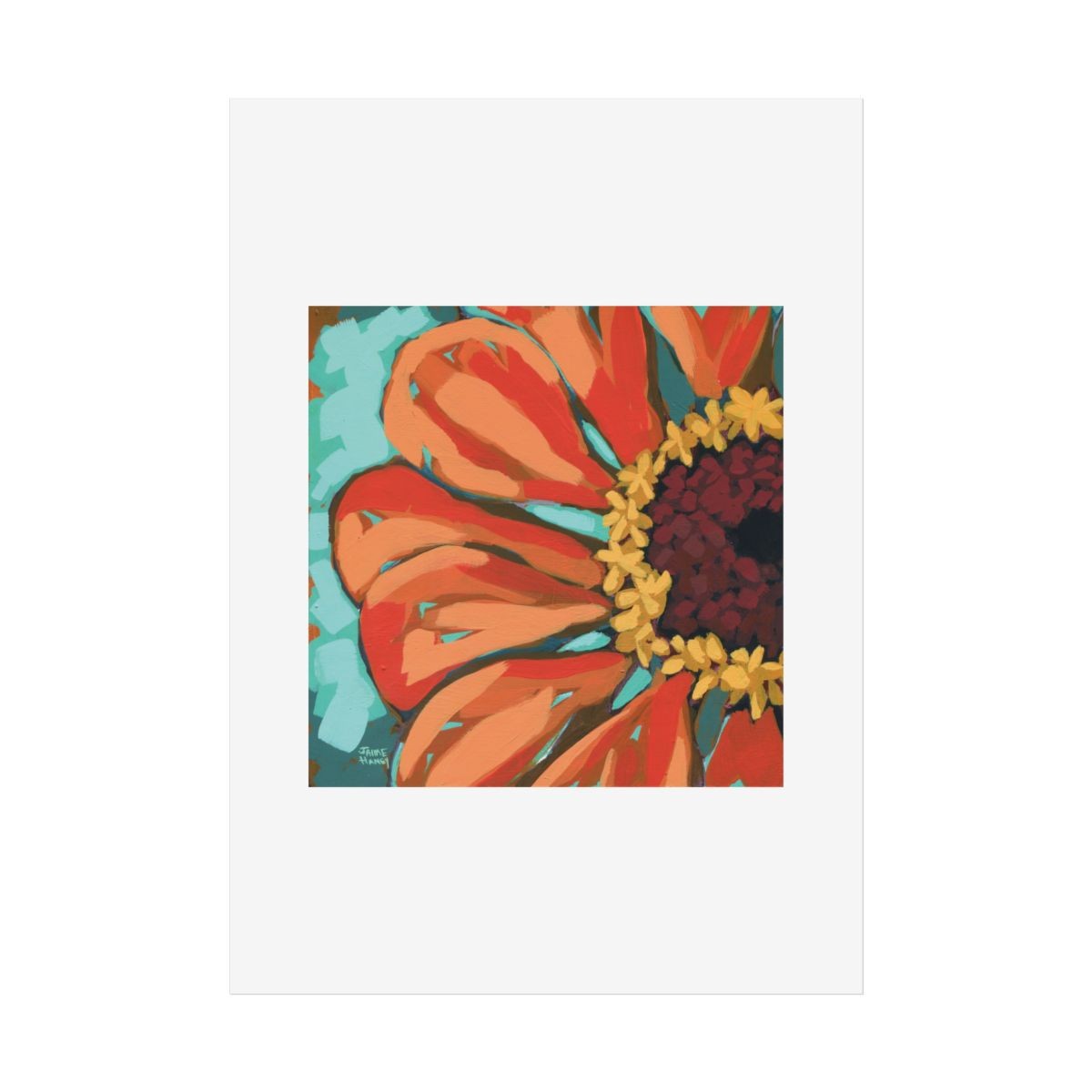 Orange Zinnia Fine Art Print
