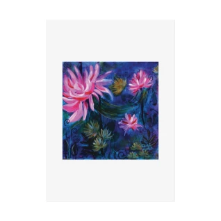 Beneath Dark Lotus Waters Fine Art Print