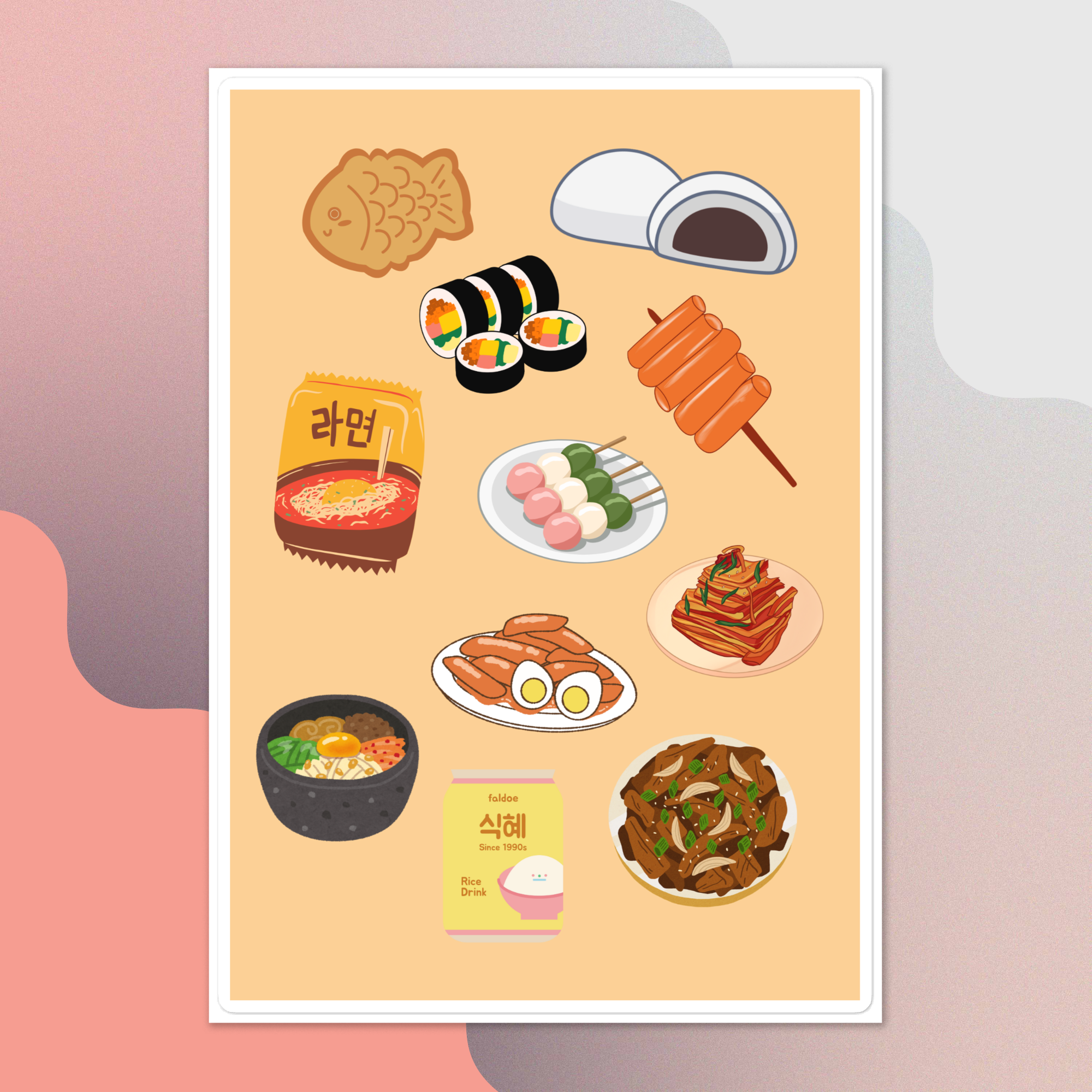 Yummy Korean Food Stickers for Korean food lovers