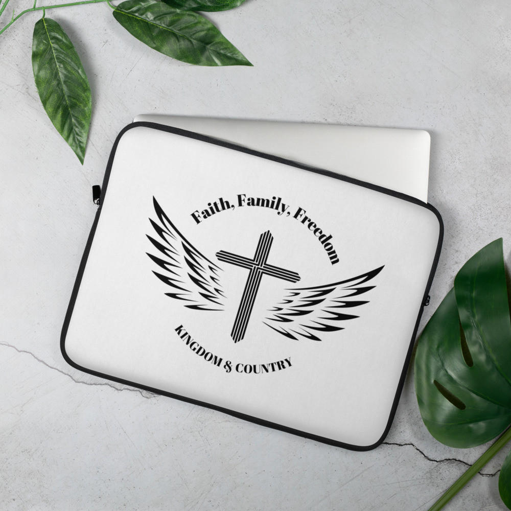 KINGDOM & COUNTRY - Faith, Family, Freedom - Laptop Sleeve