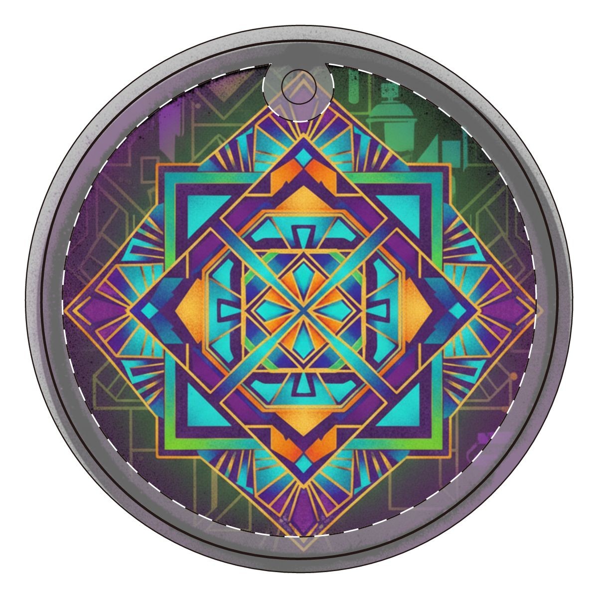 Geometric Mandala Ceramic Ornament | Colorful Sacred Geometry