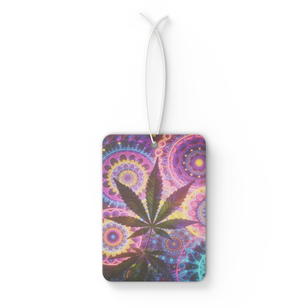 Cannabis Brand Car Air Freshener |  (fruity, ylang,  apple), Pine (balsam fir, apple, herbaceous greens), Black Ice (lime, lemon, pineapple)