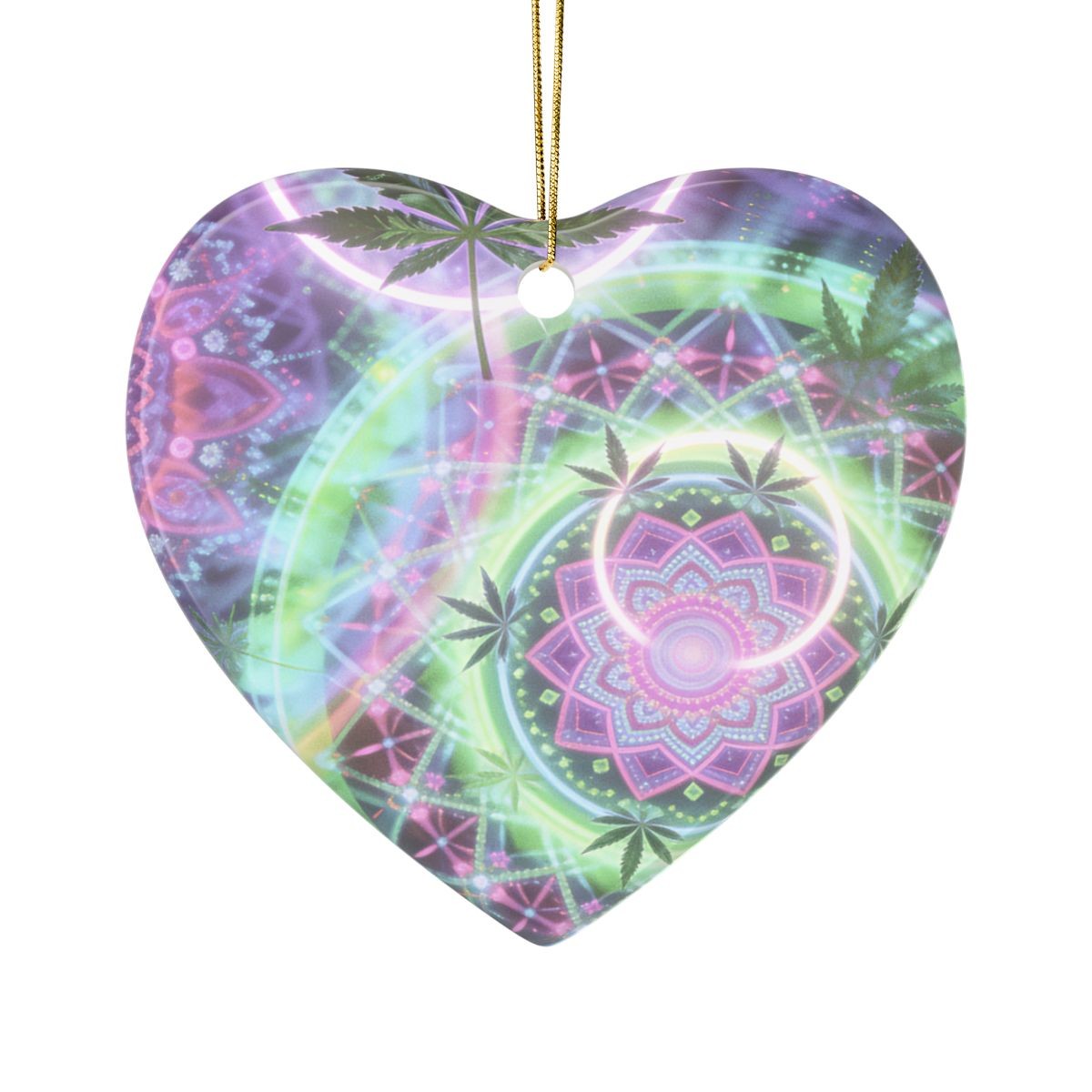Cannabis Brand Christmas Tree Heart Ornament
