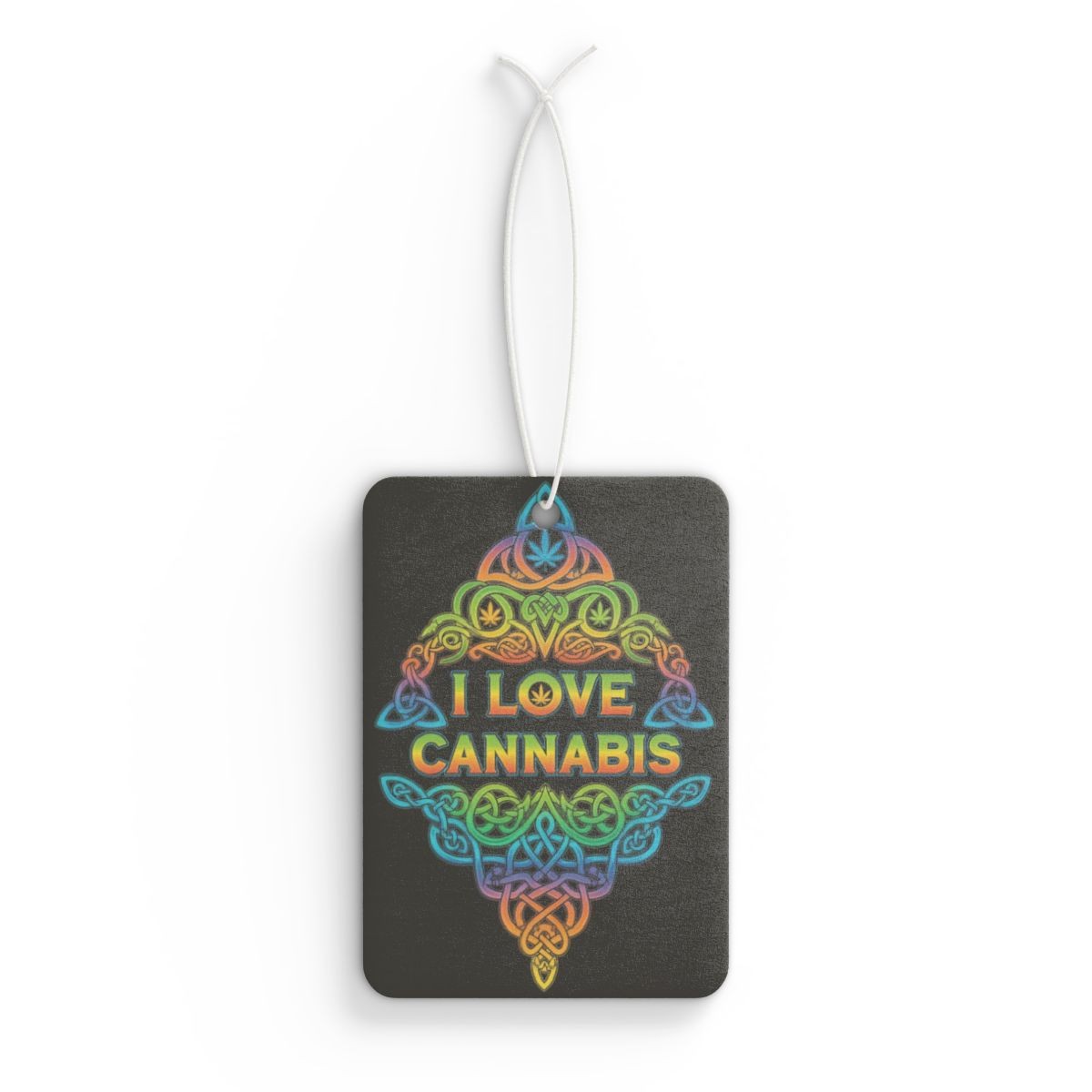 I Love Cannabis Car Air Freshener | Rainbow Celtic Mandala