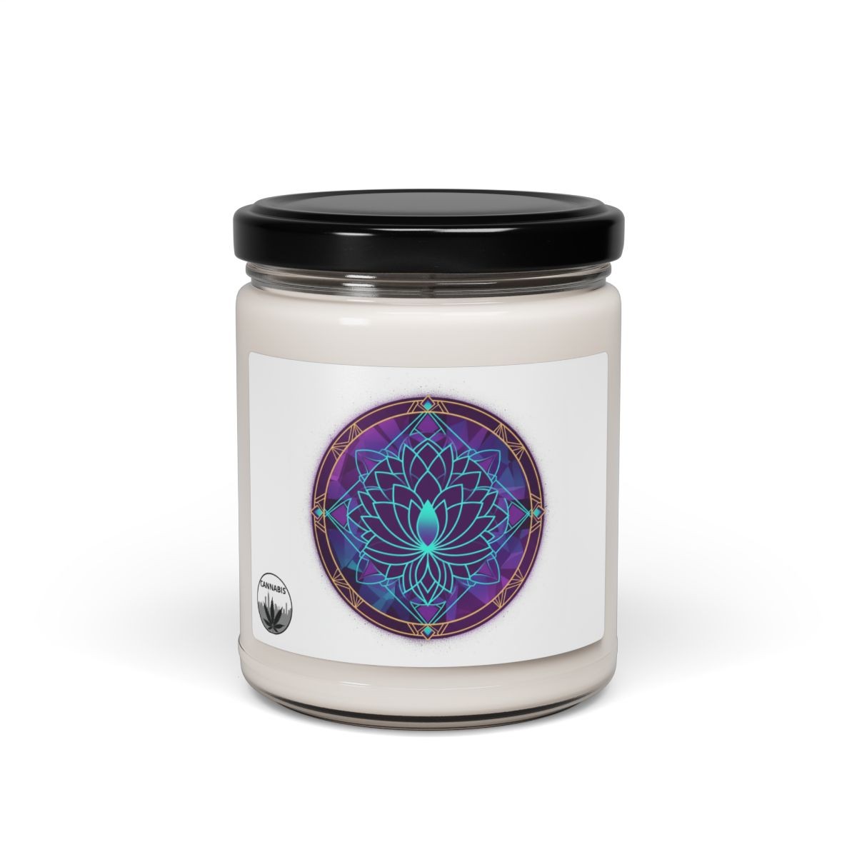 White Sage and Lavendar Lotus Design Candle | 9oz Soy Scented Candle