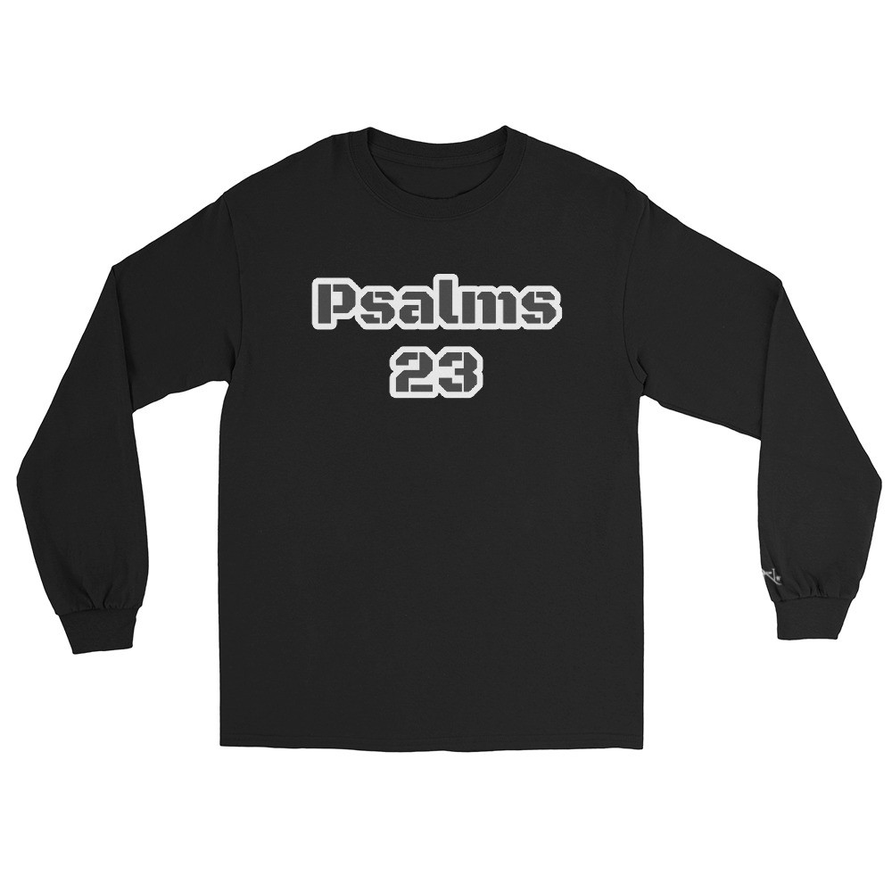 Pure Thread Psalms 23 | White Outline Long Sleeve Tee | 19 Meals Donated