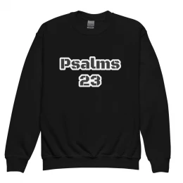 Pure Thread Psalms 23 | White Outline Youth Crewneck | 21 Meals Donated