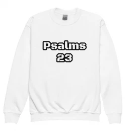 Pure Thread Psalms 23 | Black Outline Youth Crewneck | 21 Meals Donated