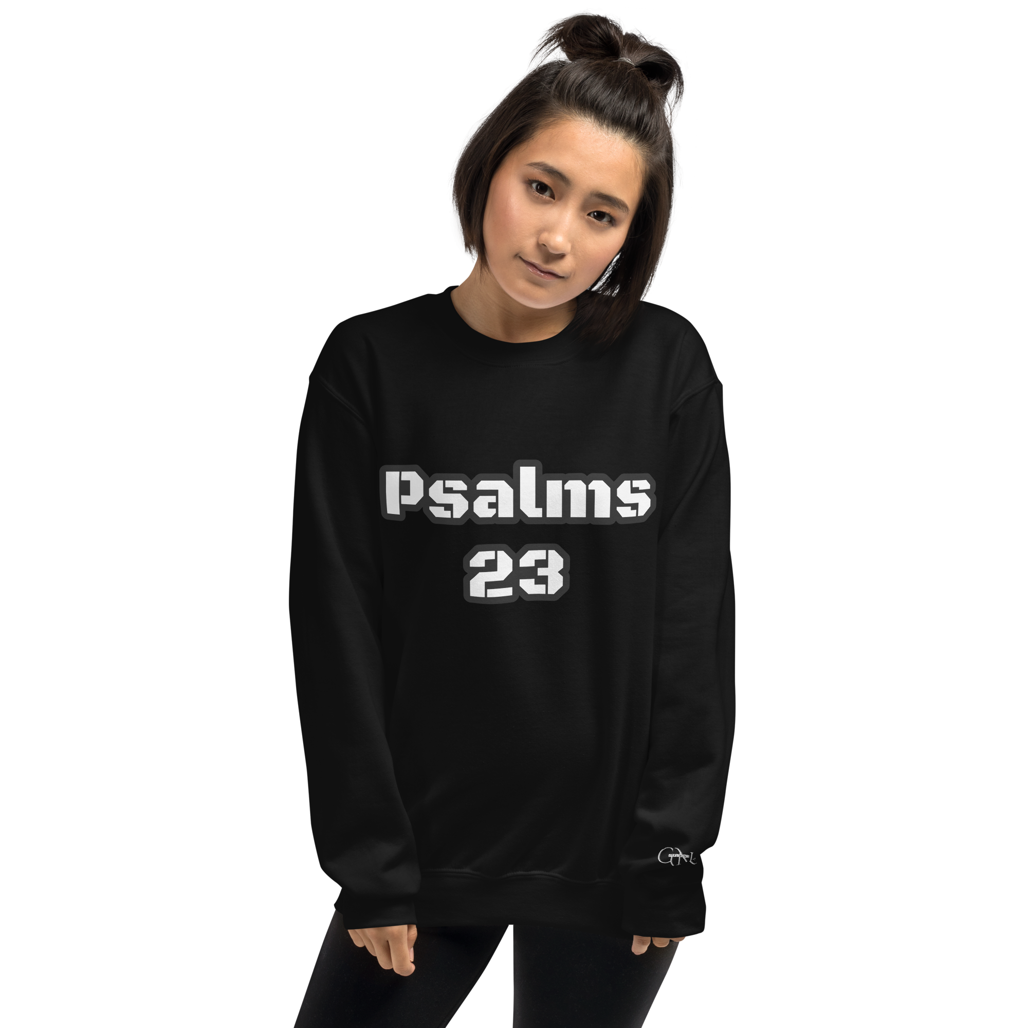Pure Thread Psalms 23 | White Outline Crewneck | 32 Meals Donated