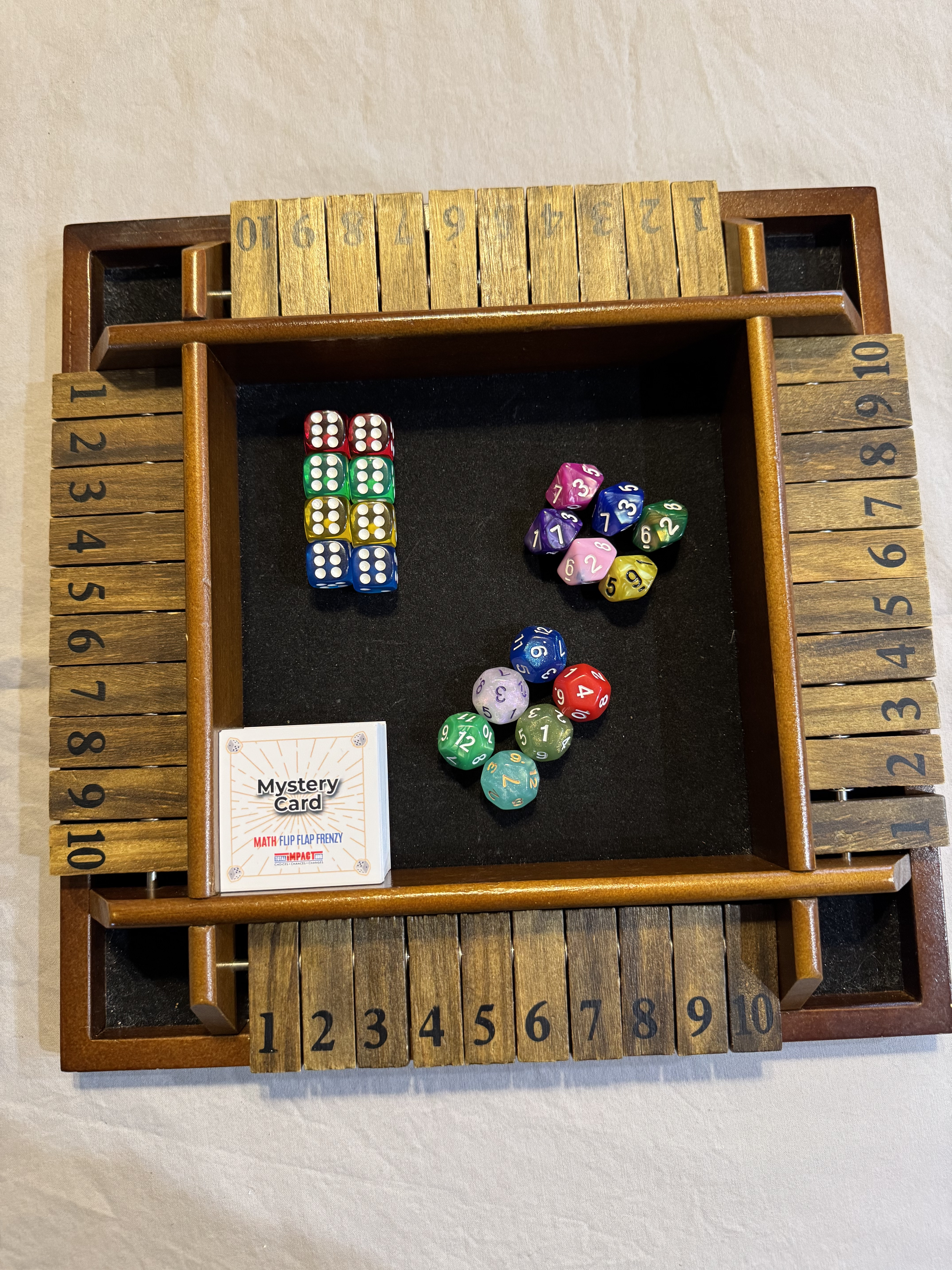 Math Flip Flap Frenzy Edition of Shut the Box Game