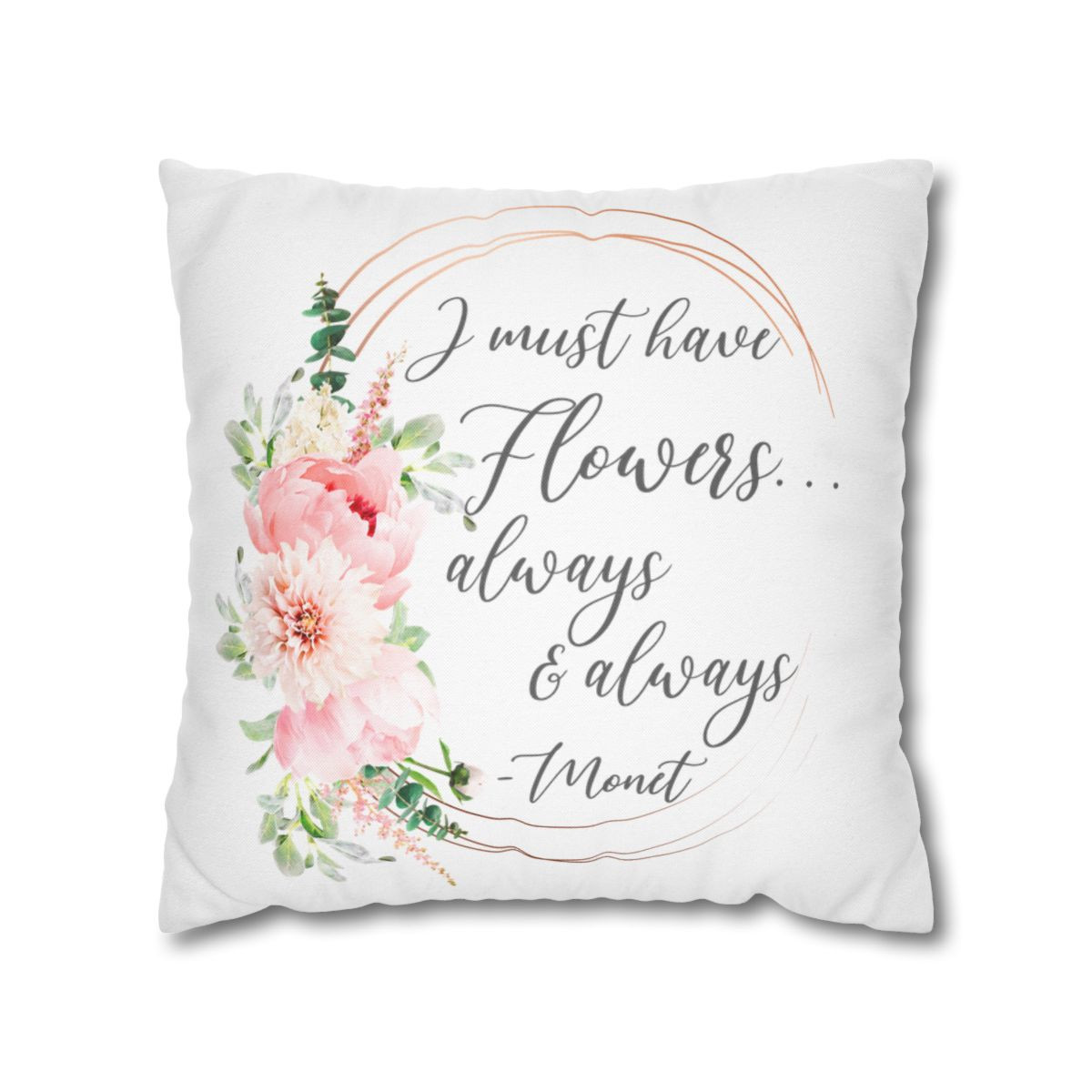 Spun Polyester Square Pillowcase