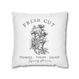 Fresh Cut Floral Pillowcase | Peonies Tulips Lilacs Spring Flowers