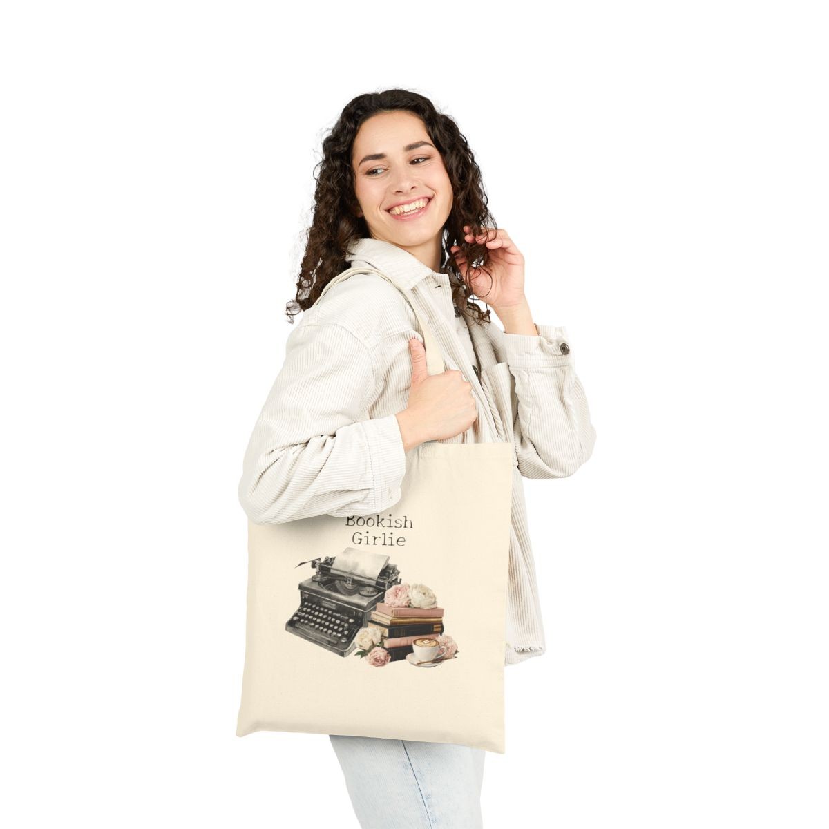 Bookish Girlie Typewriter and Books Tote