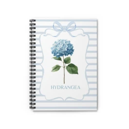 Blue Hydrangea Floral Spiral Notebook | Ruled Journal