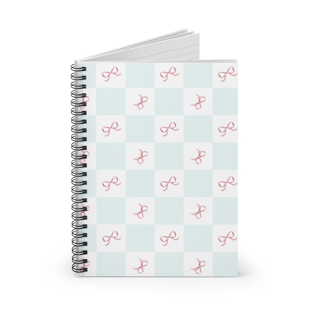 Pink Ribbon Checkerboard Spiral Notebook | Ruled Notebook